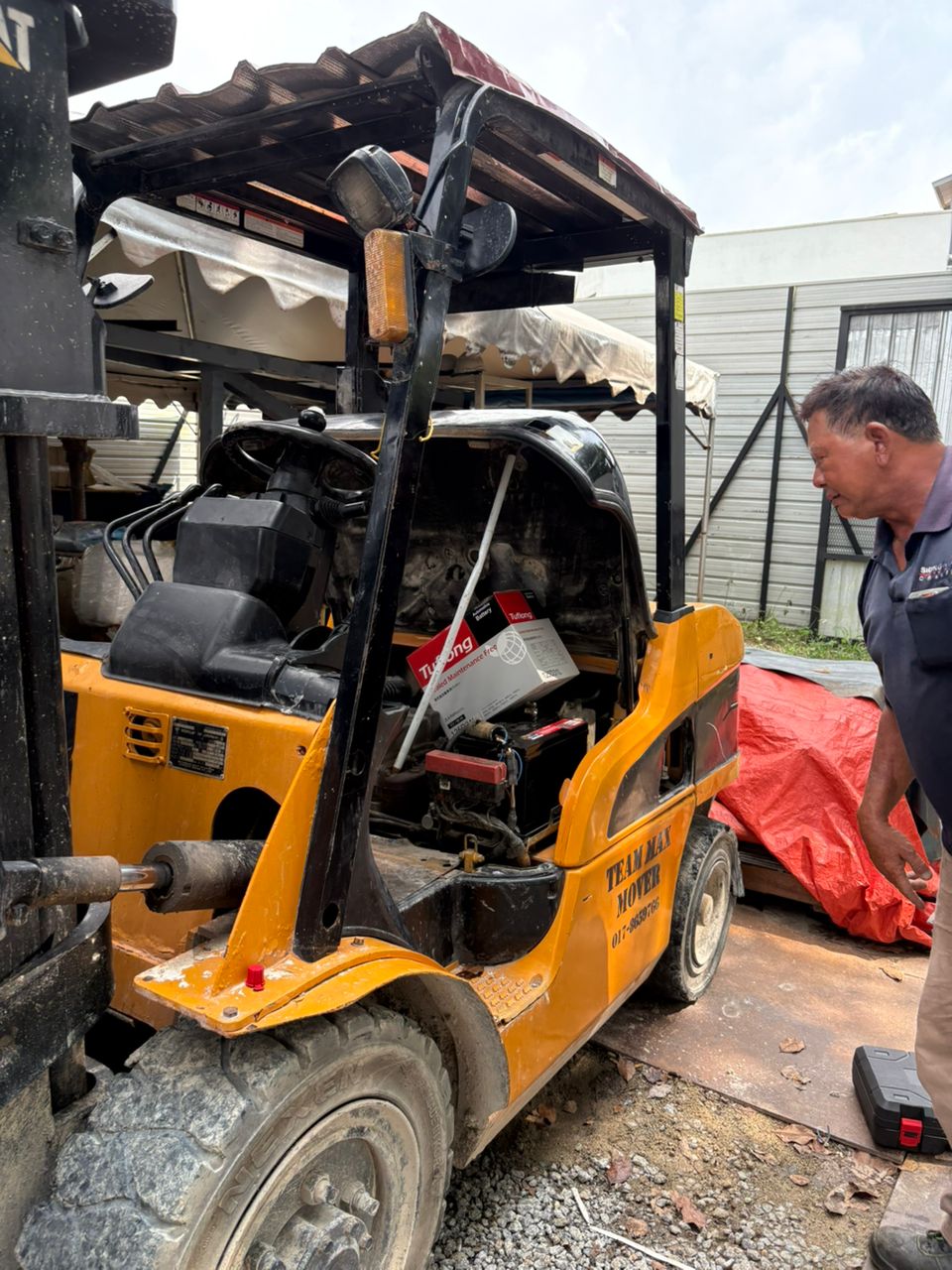Forklift battery job